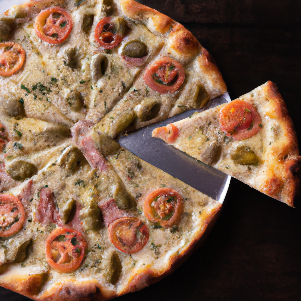 Pizza especial chilena con merkén ahumado y ají, queso de cabra y tomates
